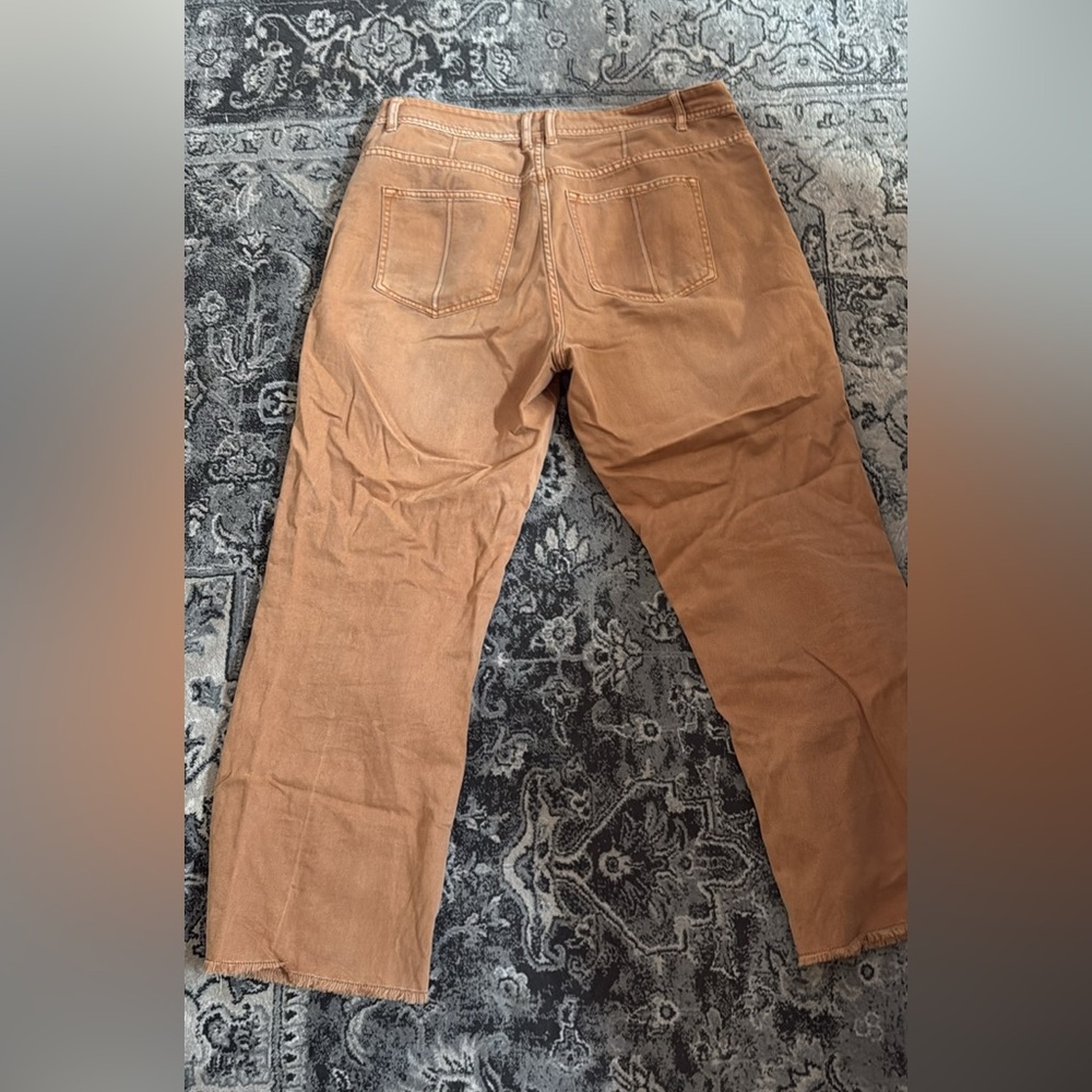 Tan Casual wide leg Pants